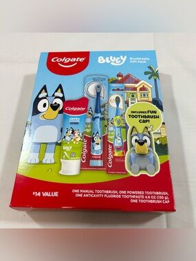 New Colgate Bluey Kids Brush-tastic Gift Pack - Blue & Red